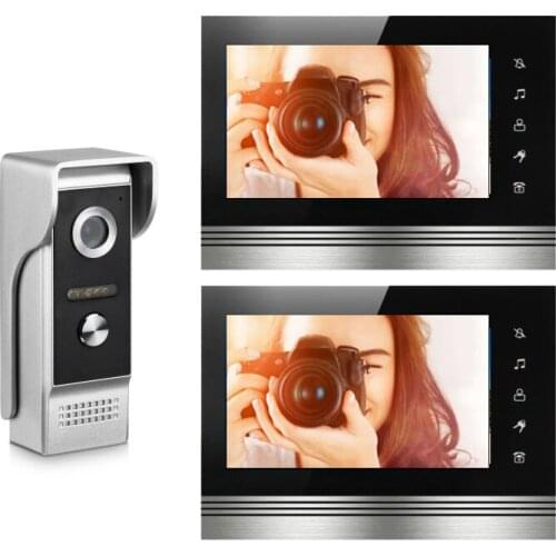 XinSiLu Quality Intercom Doorbell Home Security Video SystemTouch Key LCD Color Monitor 7" Video Door Phone IR HD Camera 1V2