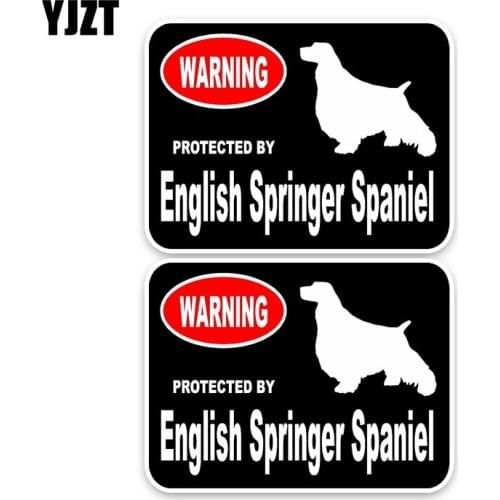 YJZT 15*11.4CM 2X English Springer Spaniel Guard Dog Funny Car Decoration Car Sticker C1-4353
