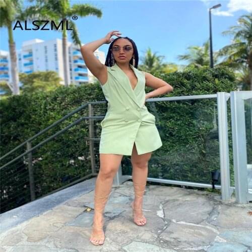 Green Deep V Neck Sleeveless Skinny Mini Dress Sexy Tight Club Patry Lady Fashion Dress High Street Dress