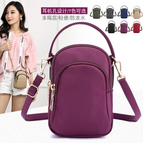 Women Mini Bag Trendy One-shoulder Messenger Bag Light Waterproof Nylon Crossbody Bag Mobile Phone Key Case purse and handbags