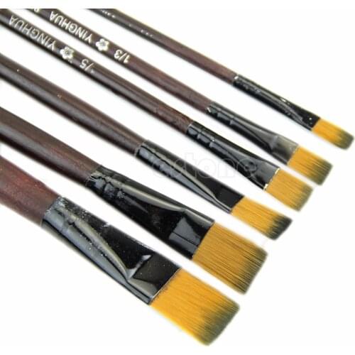 HotSelling Newest 1set(6pcs) Nylon Paint Brushes for Art Artist Supplies Useful