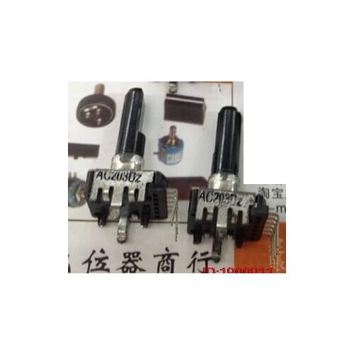 1pcs/lot NOBLE 142 Vertical double potentiometer AC203DZ with a mid-point 6P 20K handle length 23MMF