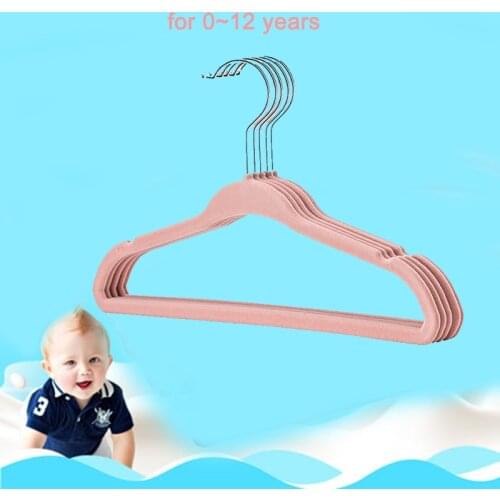 10pcs 28cm Kids Children Child Baby Non Slip flocked Velvet Coat Clothes Hangers for Children Clothing Shop