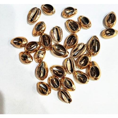 10pcs/lot Gold Natural Shell Beads For Jewelry Making DIY Loose Sea Shell Beads Fit Boho Jewelry Bracelet Necklace