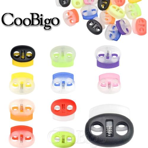 12pcs Colorful Hole Bean Cord Lock Stopper Transparent Toggle Clip Shoelace Garments Sportswear Paracord Rope Lanyard Accessory