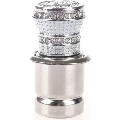 12V Auto Crystal Rhinestones Car Cigarette Lighter Ignition Silver