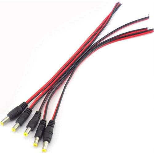 2.1x5.5mm DC Male Plug 12V Power Pigtail Extension Cable Jack For LED Strip Light driver Cctv Camera Connector 12V DC Wire