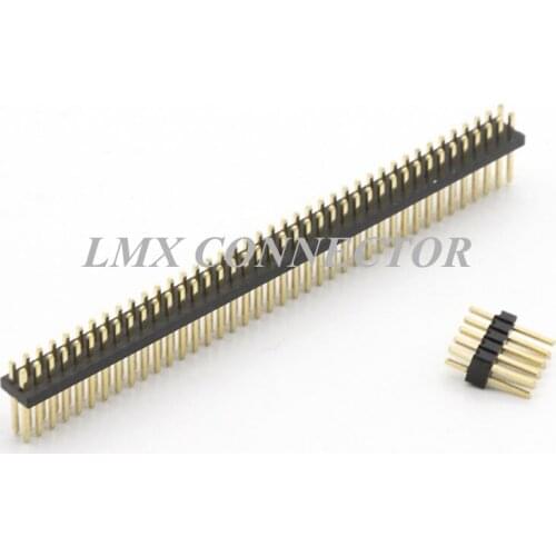 20PCS 1.27mm Male Pin Header Connector 2x3P/4P/5P/6P/7P/8P/10P/12P/15P/20P-50P Double Row Straight Needle Copper Gold Plated
