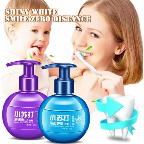 220g Stain Removal Soda Toothpaste Whitening Teeth Oral Hygiene Dental Care Passion Fruit Blueberry Gums Press Type Tooth paste