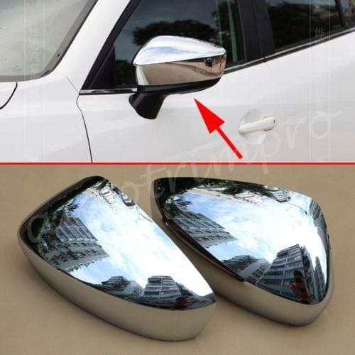2X Chrome Accessories Rear View Mirror Protect Cover Trim For Mazda3 BM/BN Mazda2 DJ/DL 2014 2015 2016 2017 2018 Parts