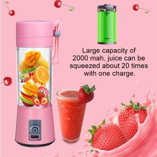 380ml 4/6 Blades Portable electric fruit juicer USB rechargeable mini juicer multi-function fruit and vegetable machine Juicing