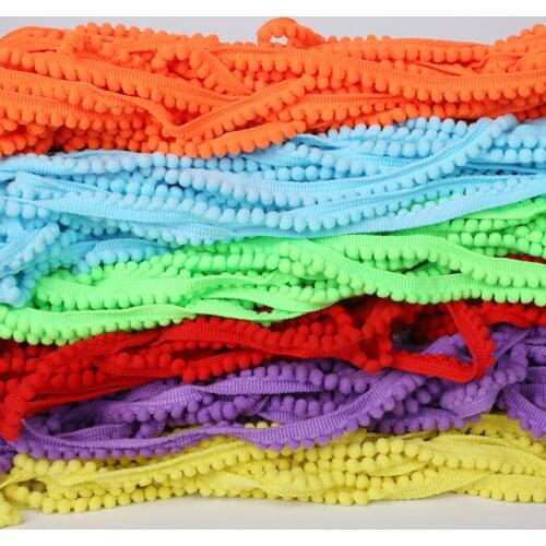 5 Yard 10mm Pom Pom Ball Lace Pearl Pompom Trim Fringe Ribbon Sewing Lace Kintted Fabric Handmade Craft Accessories