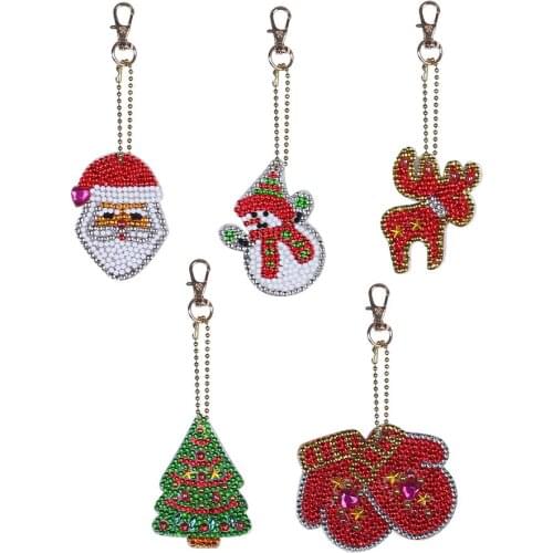 5D DIY Diamond Painting Keychain Christmas Gift Diy Special Full Drill Cross Stitch Woman Girl Jewelry Keyring Ornaments