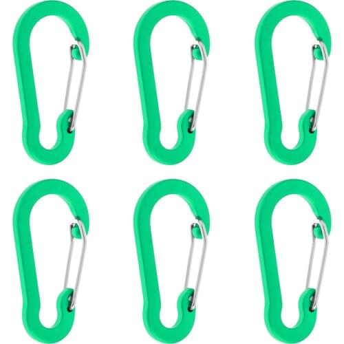 6 Pieces Mini Aluminum Carabiner Spring Clip Hook Keychain for Camping Hiking Fishing Traveling Backpack Water Bottle