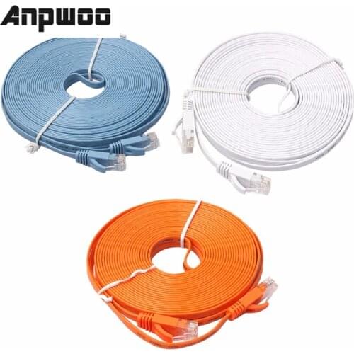 ANPWOO CAT6 Internet Network Flat Cable Cord Patch Lead RJ45 For PC Router