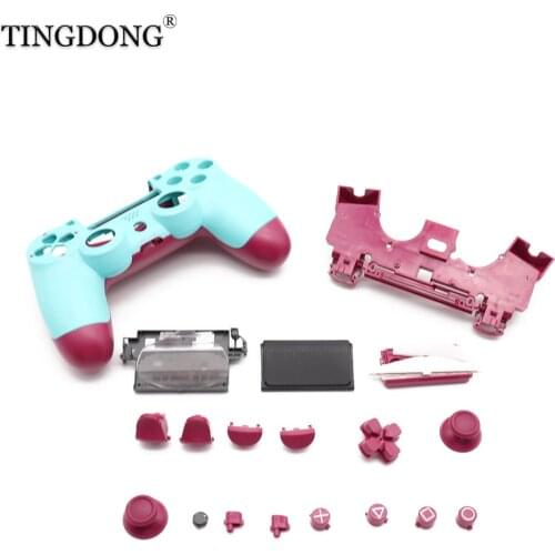 Full shell and buttons mod kit For jds 040 JDM 040 DualShock 4 PlayStation 4 PS4 Pro Controller Housing Berry Blue Case