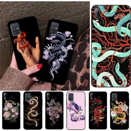 Hand Snake Flower Art Phone Case For Samsung Galaxy A21S A01 A11 A31 A81 A10 A20E A30 A40 A50 A70 A80 A71 A51