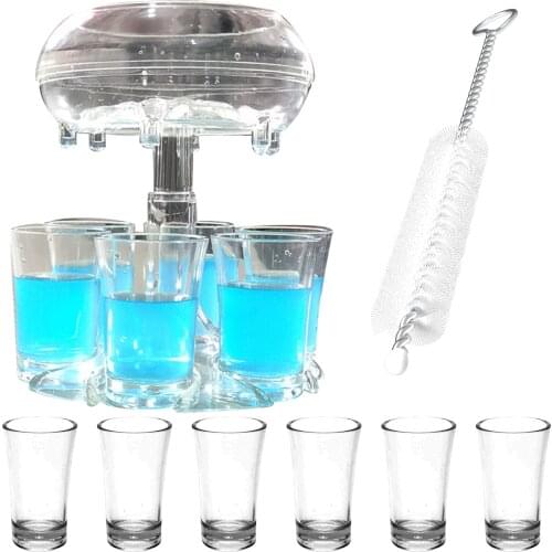 6 Shot Glass Dispenser Holder Carrier Caddy Liquor Dispenser Party Beverage Drinking Games Bar Cocktail Wine Quick Filling Tool