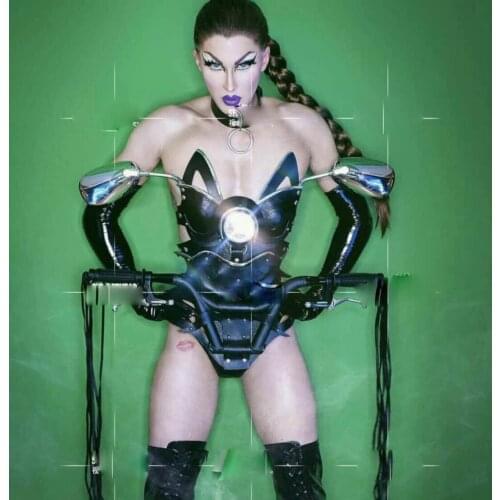 GOGO locomotive costumes props Black technology Nightclub costumes Halloween party GOGO Sexy girl stage dance wear