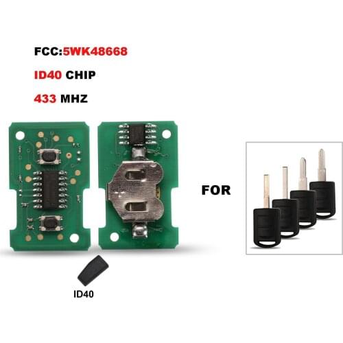 Jingyuqin 5WK48668 ID40 433MHZ Remote Car Key Circuit board For Opel Vauxhall Corsa c Meriva astra h j g d Combo Contorl Key