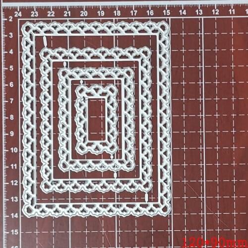 Metal Cutting Dies Layer Rectangle Frame Craft Die Stencils for DIY Scrapbook photo album Decorative Embossing DIY Paper Cards