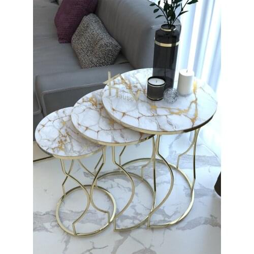 Model Gold Metal Zigon coffee table Tempered Glass White-yellow Marble coffee tables table basse furniture living room table