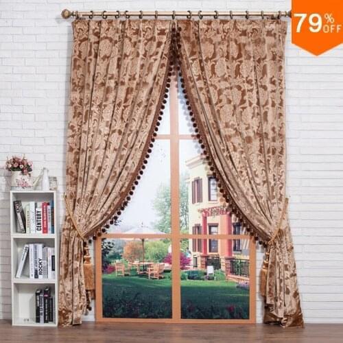 Fashion old style flower Drapery small fur on surface very comfortable feeling Curtains luxury never seem blackout For Bed Room