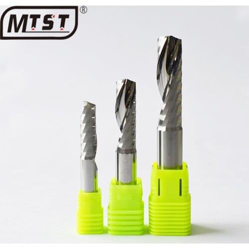 MTST 1pc 8 10 12mm One Flute Spiral Router Bits for Wood fresa CNC End Mill Tungsten Carbide Tool Acrylic Milling Cutter
