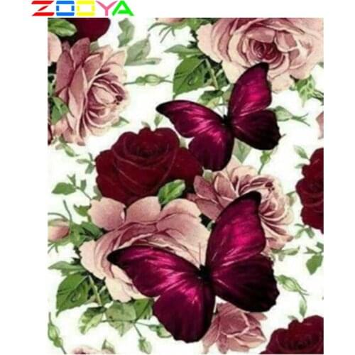 Zooya Diy 5D Full Diamond Resin Diamond Painting Mosaic Landscape Diamond Painting Butterfly Flower Home Decoration Sp390