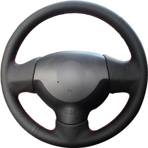 DIY Non-slip Durable Black Natural Leather Car Steering Wheel Cover For Mitsubishi Lancer Ex 10 Lancer X Outlander