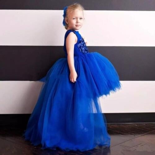 New Flower Girl Dresses Lace Applique Tulle Pageant Evening Gowns Birthday Ball Gown First Holy Communion Dresses