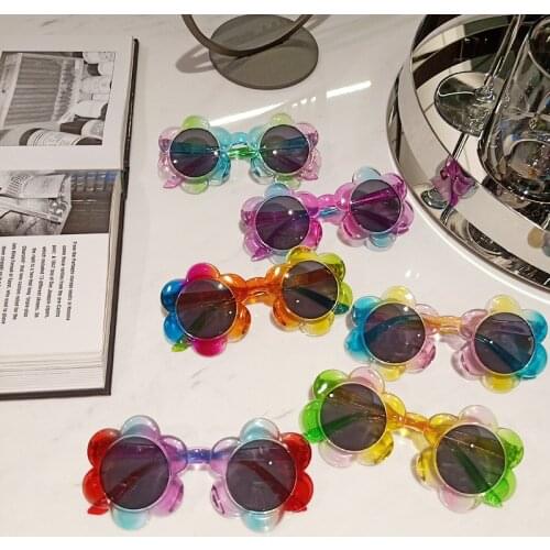 FOCUSNORM Fashion Lovely Kid Girls Boys Sunglasses with Sun Flower Shape Colorful Accessory Outdoor Glasses 6 Color