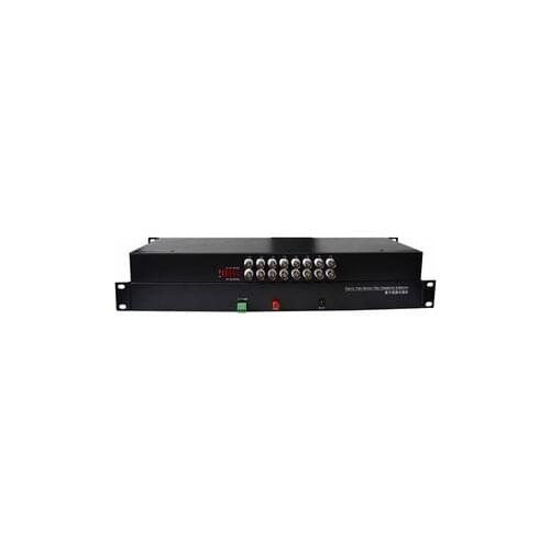 One Set of 2pcs FB-91600 Rack-mounted 16-channel Video Optical Transceiver 16-channel Pure Video 16V Single-mode Single-fiber FC