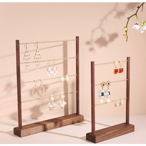 Jewelry Organizer Storage Earring Display Stand Wood Earring Sets for Women Jewellery Making Supplies Necklace Holder Hanging