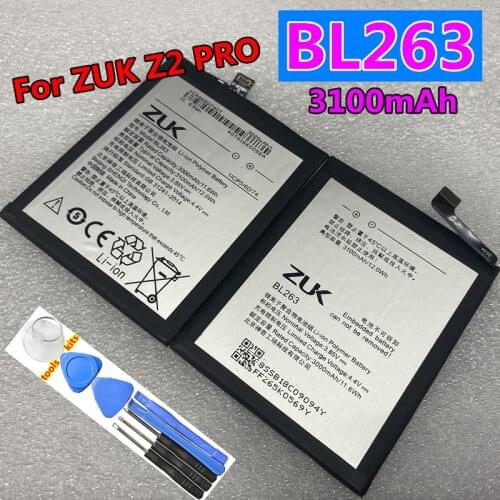 Original New 3100mAh BL263 Original Battery Replacement For Lenovo ZUK Z2 PRO Z2pro Smart Mobile Phone