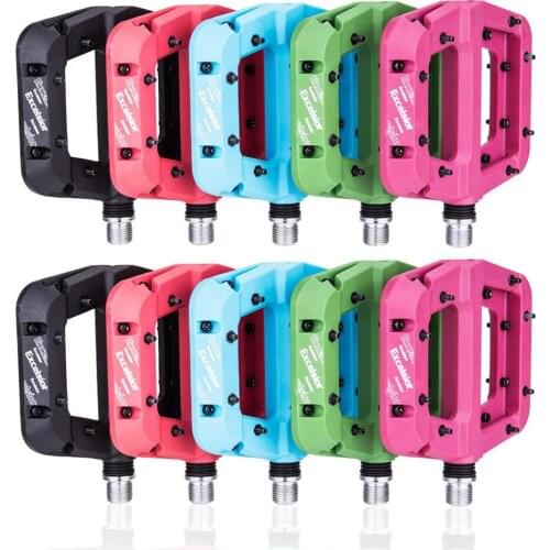 Mountain Bike Pedal Nylon Fiber Non-Slip 9/16 Inch Solid Bicycle Platform Flat