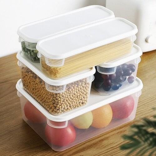 1L-9.5L Kitchen Fruit Vegetable Fresh-Keeping Box Refrigerator Rectangular Sealed Noodle Box With Lid