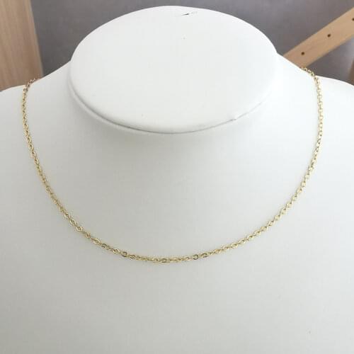 QMHJE Thick 2mm Gold Silver Color DIY Necklace Chain Basic Slim Brass Women Men Choker Link Jewelry Accessory Geometric 45+5cm