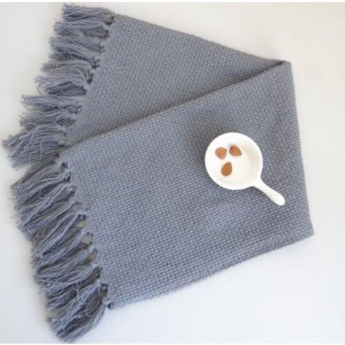 Hand-made Tassel Napkin Cotton Yarn Dyed Dish Towel Solid Home Wedding Party Kitchen Cup Dishes Napkins Nordic Style