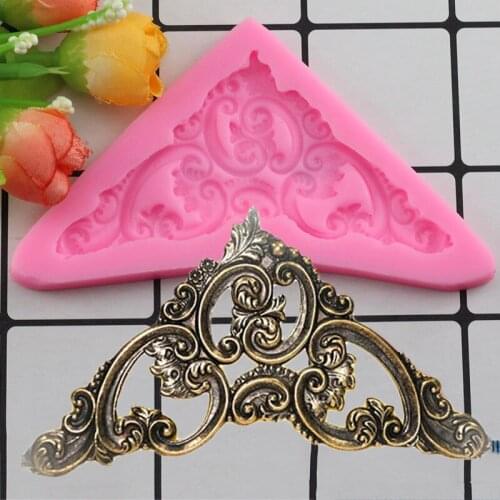 Scroll Baroque Relief Silicone Mold Fondant Chocolate Molds Candy Resin Polymer Clay Mould Cake Decorating Tools Kitchen Baking