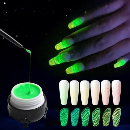Luminous Spider Nail Gel Fluorescent Neon Effect Art Wire Drawing Pulling Polish
