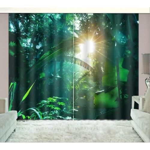 Tropical plants 3D Window Curtains Luxury Blackout Living Room office Bedroom Cortinas Drapes Rideaux Customized size pillowcase