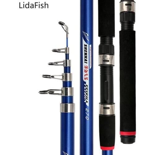 Carbon Material 2.1M-3.6M Protable Telescopic Fishing Rod Spinning Rod Travel Sea Pole Tackle