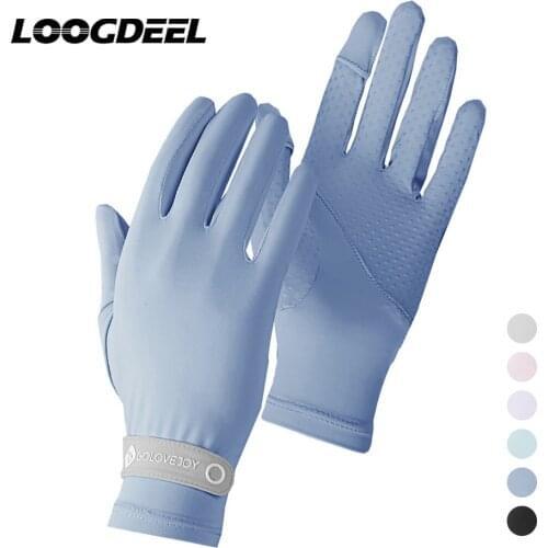 LOOGDEEL Cycling Gloves Moisture Absorption Quick-drying Breathable Sun Protection Palm Anti-slip Outdoor Fishing Running Gloves