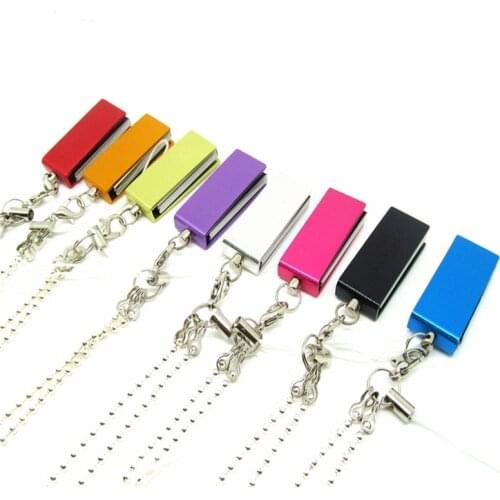 Rotatable mini metal pen drive 4GB 8GB 16GB 32GB usb flash drive real capacity pendrive memory stick usb 2.0 u disk with chain