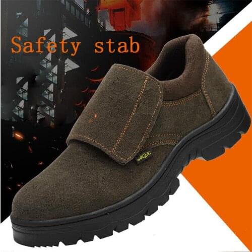 Safety Shoes Cap Steel Toe Safety Shoe Boots For Man Work Shoes Men Waterproof Size Footwear Spring Wear-resistant DXZ024