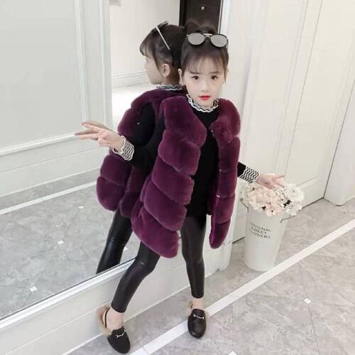 New Kids Winter Vest 3 Colors Faux Fur Children Jacket Coat Children Warm Waistcoat Girl 3 4 5 6 7 8 9 10 11 12 Year Can Wear