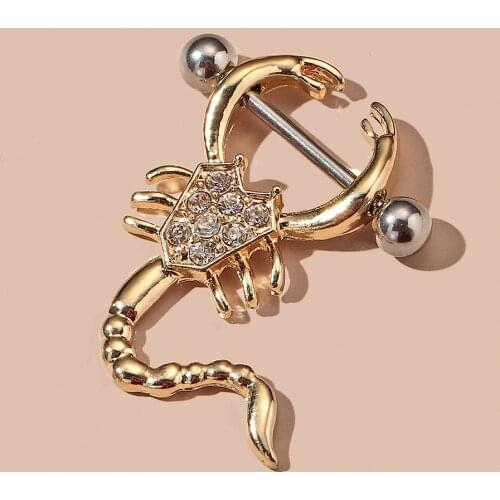 1 Piece Hyperbole Scorpion Barbell Nipple Rings Women Metal Nipple Rings Fashion Body Piercing Jewelries