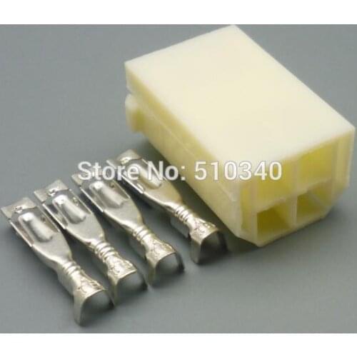 100set 2.3mm 4 hole jacket female side plug connector with car connector terminals