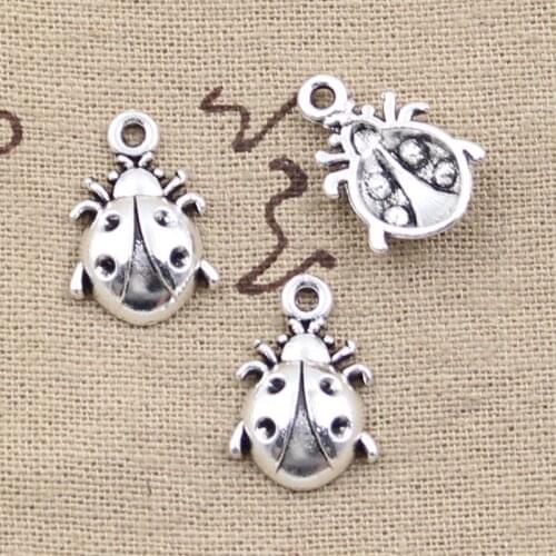15pcs Charms Ladybug Bug 19x13mm Antique Tibetan Silver Color Pendant Findings Accessories DIY Vintage Choker Handmade Jewelry